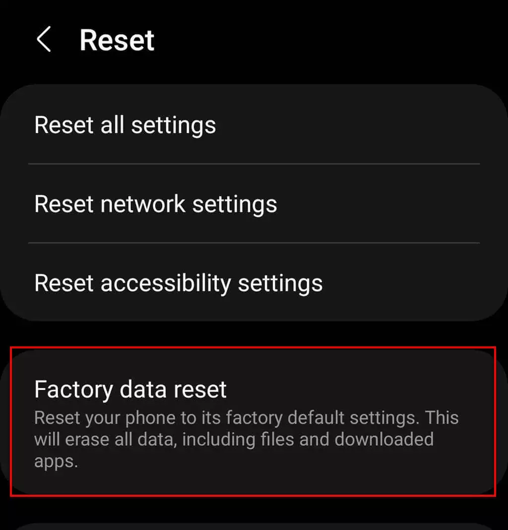Camera lùi của Android không hoạt động? 10 cách khắc phục 21 Thực hiện Khôi phục cài đặt gốc hình ảnh 3