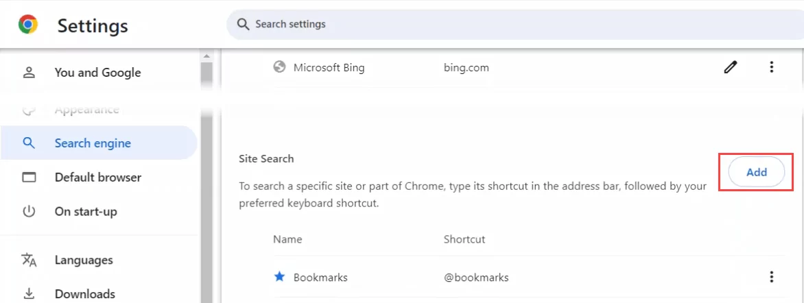 Làm thế nào để xoay Off Tìm kiếm AI của Google: Quay lại kết quả tìm kiếm cổ điển 7 Ảnh chụp màn hình thêm công cụ tìm kiếm tùy chỉnh mới vào Google Chrome