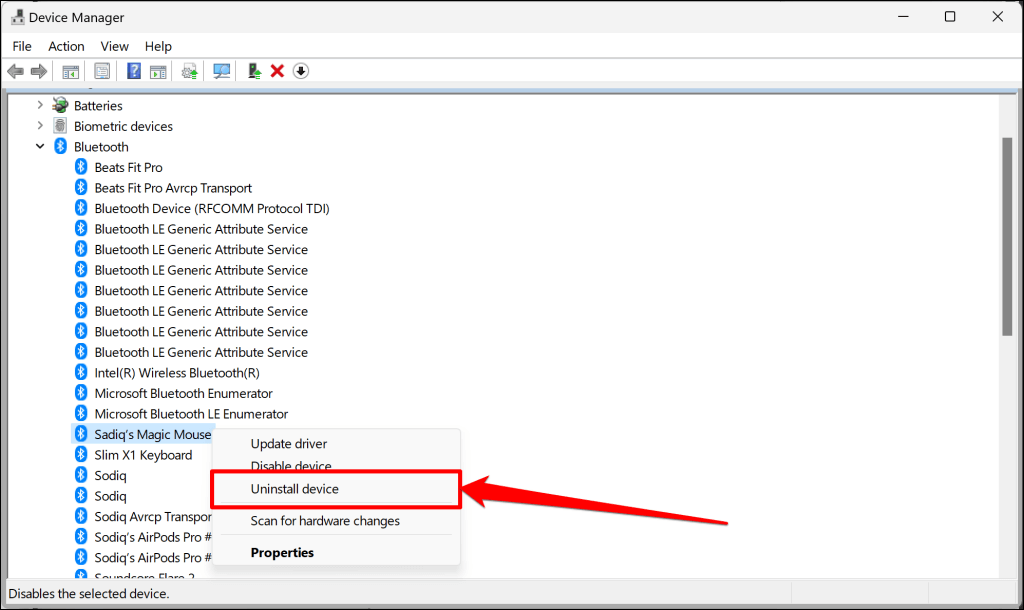 Cách khắc phục lỗi “Remove Failed” Bluetooth trong Windows 11 47 Các bước gỡ cài đặt driver thiết bị Bluetooth trong Windows Device Manager