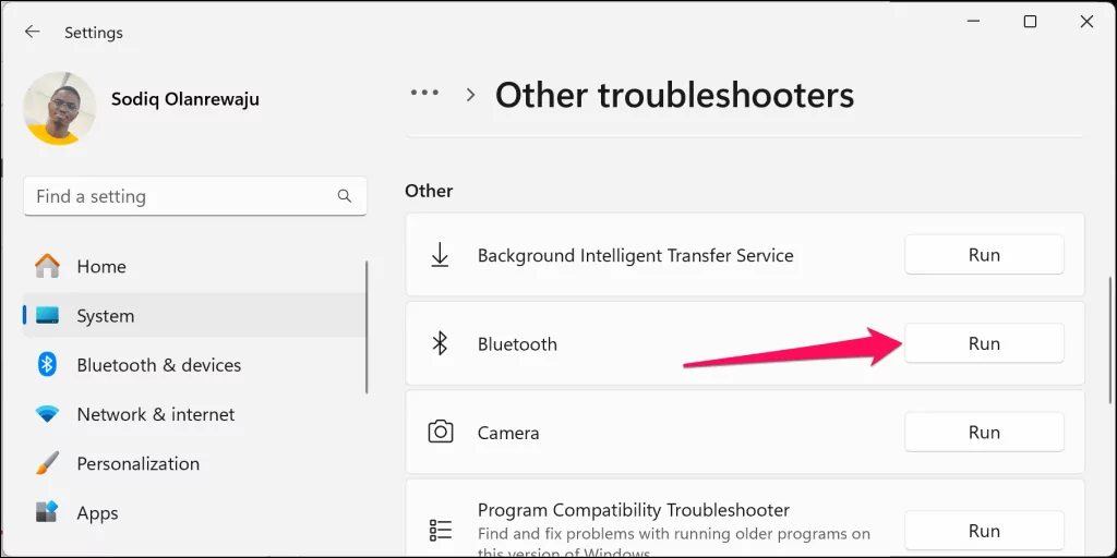 Cách khắc phục lỗi “Remove Failed” Bluetooth trong Windows 11 54 Trình khắc phục sự cố Bluetooth của Windows