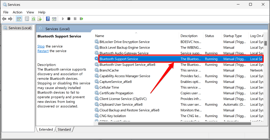 Cách khắc phục lỗi “Remove Failed” Bluetooth trong Windows 11 57 Các bước để thay đổi kiểu khởi động Dịch vụ hỗ trợ Bluetooth