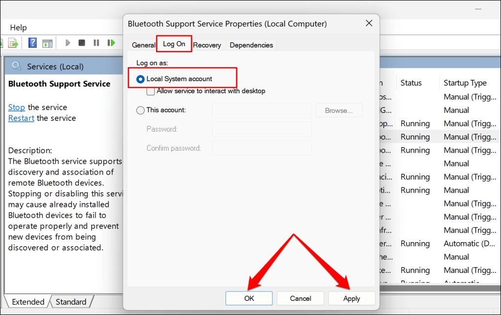 Cách khắc phục lỗi “Remove Failed” Bluetooth trong Windows 11 59 Các bước để thay đổi kiểu khởi động Dịch vụ hỗ trợ Bluetooth