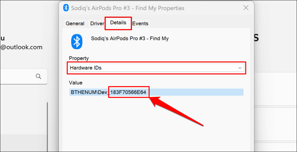 Cách khắc phục lỗi “Remove Failed” Bluetooth trong Windows 11 31 ID phần cứng trình điều khiển thiết bị Bluetooth