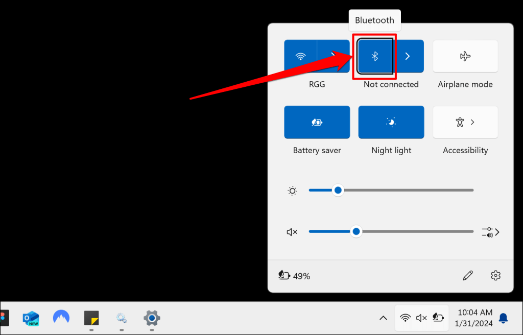 Cách khắc phục lỗi “Remove Failed” Bluetooth trong Windows 11 38 Biểu tượng Bluetooth trong Windows Action Center
